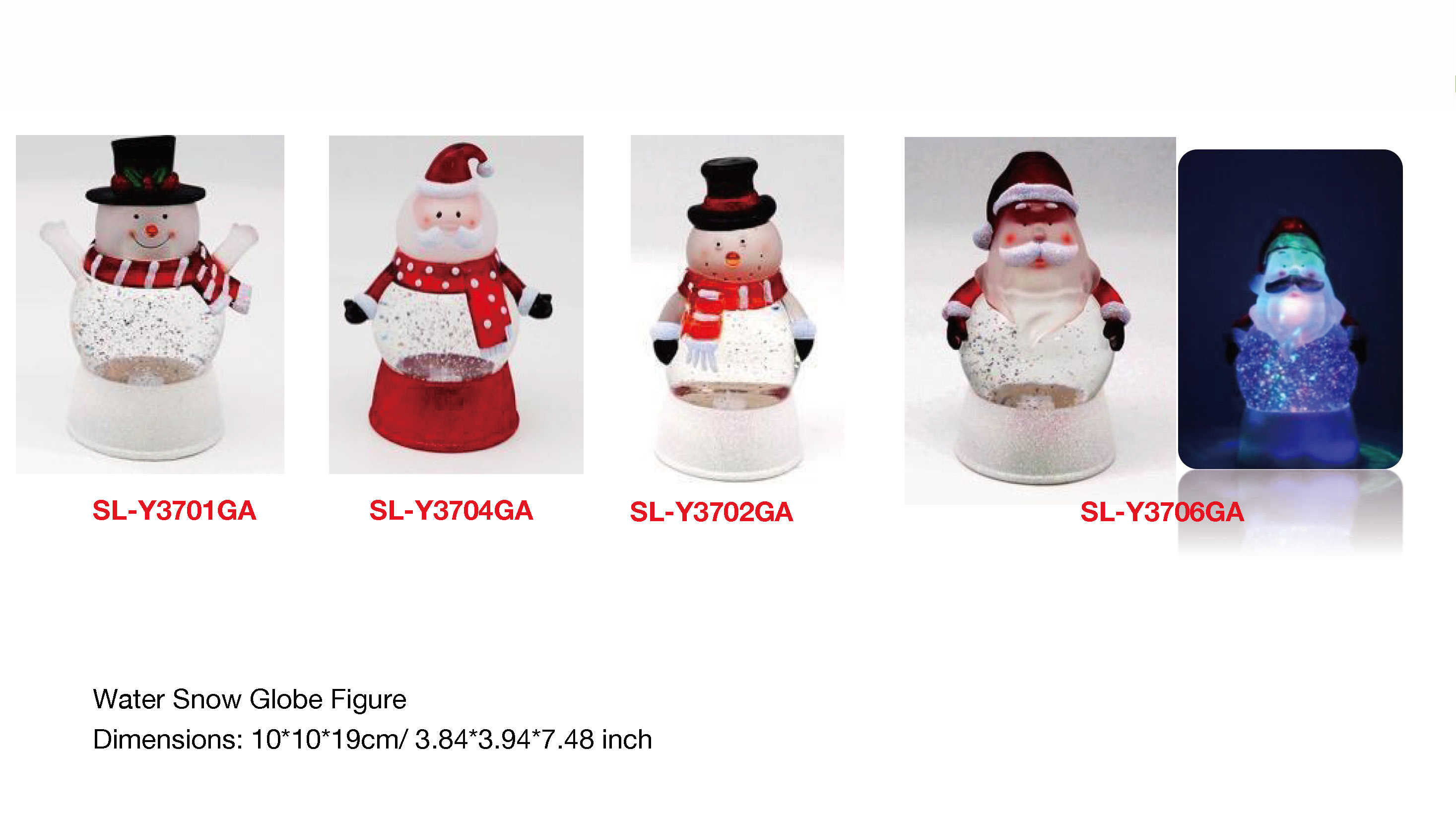 亚克力 雪人/圣诞老人造型 水灯 SR - 133