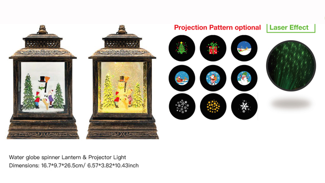 亚克力 提灯造型水灯 投影灯 雪人和儿童 SR - 15