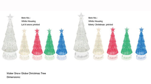 丙烯酸圣诞树形状水灯红色/蓝色/黄色/绿色SR-119