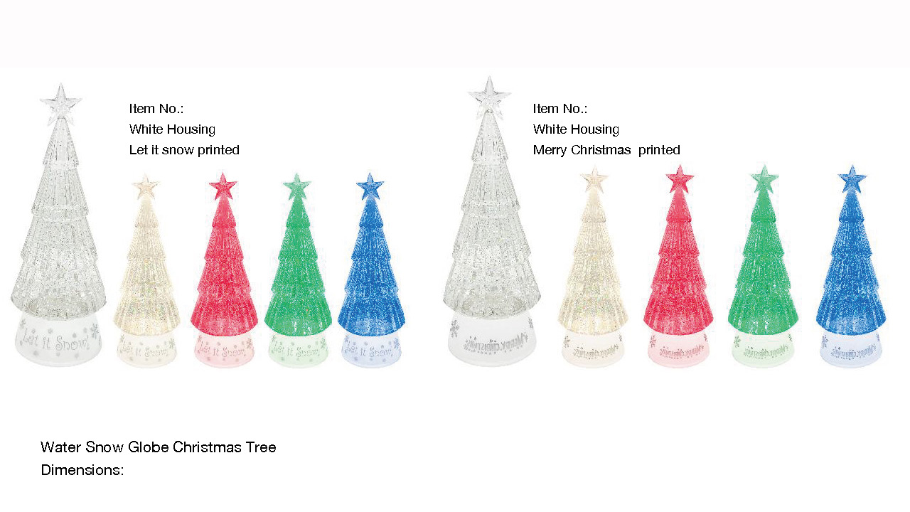 丙烯酸圣诞树形状水灯红色/蓝色/黄色/绿色SR-119