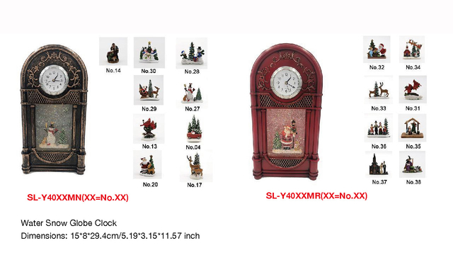 亚克力 时钟造型水灯 圣诞老人/雪人 SR - 111