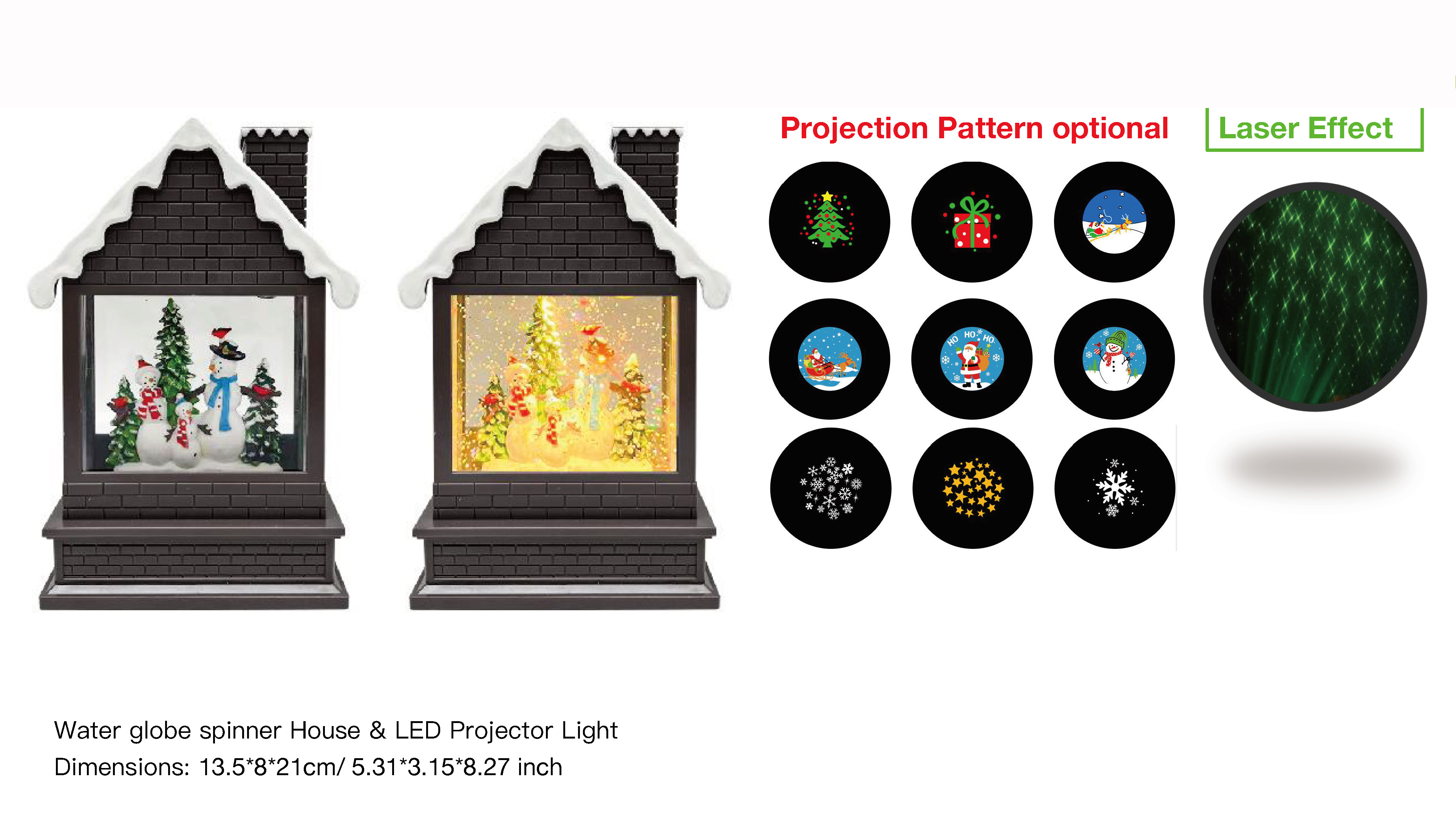 亚克力 提灯造型水灯 LED 投影灯雪人 SR - 73