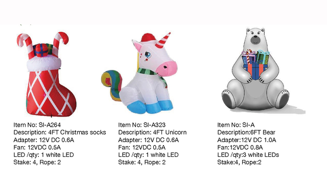 圣诞袜&独角兽&小熊充气灯