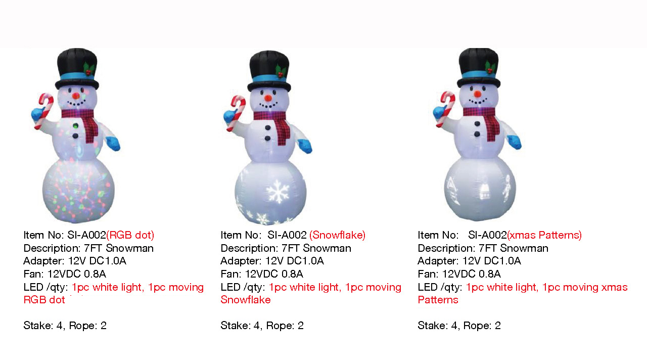 7英尺雪人充气灯