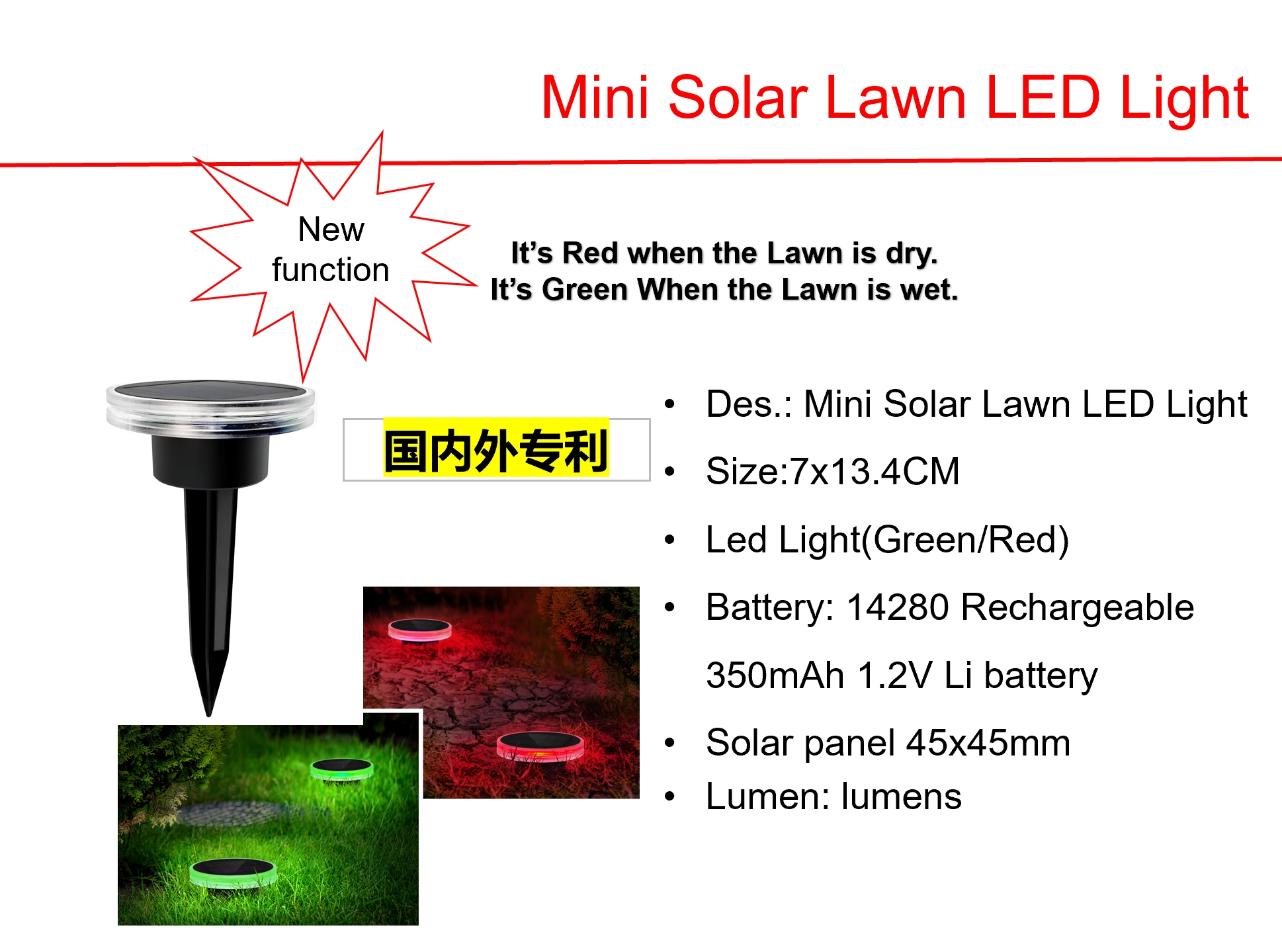 太阳能 LED 檐槽灯和迷你太阳能草坪灯