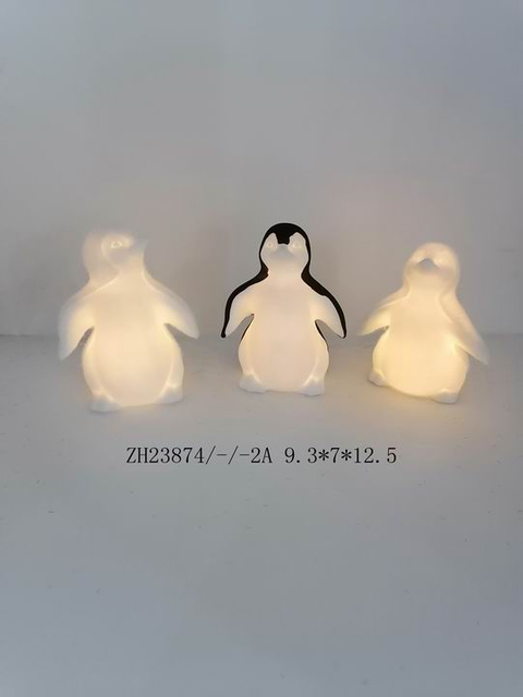 瓷质小黑/白企鹅灯 - 4