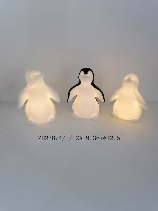 瓷质小黑/白企鹅灯 - 4