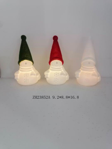 陶瓷小雪人带绿/红/白帽子灯- 13