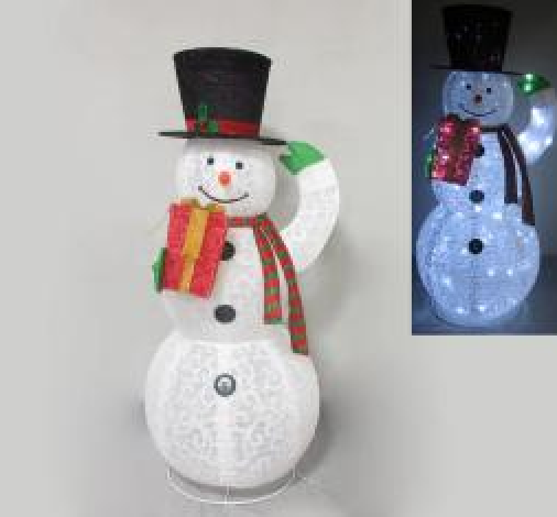 包布可伸缩折叠白色雪人灯