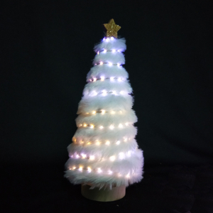 圣诞白色迷你树+闪光顶星