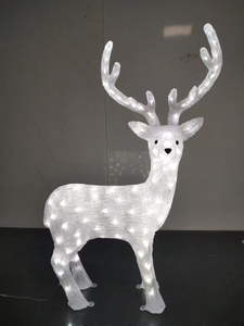 100厘米高的白色拉丝站立鹿形灯