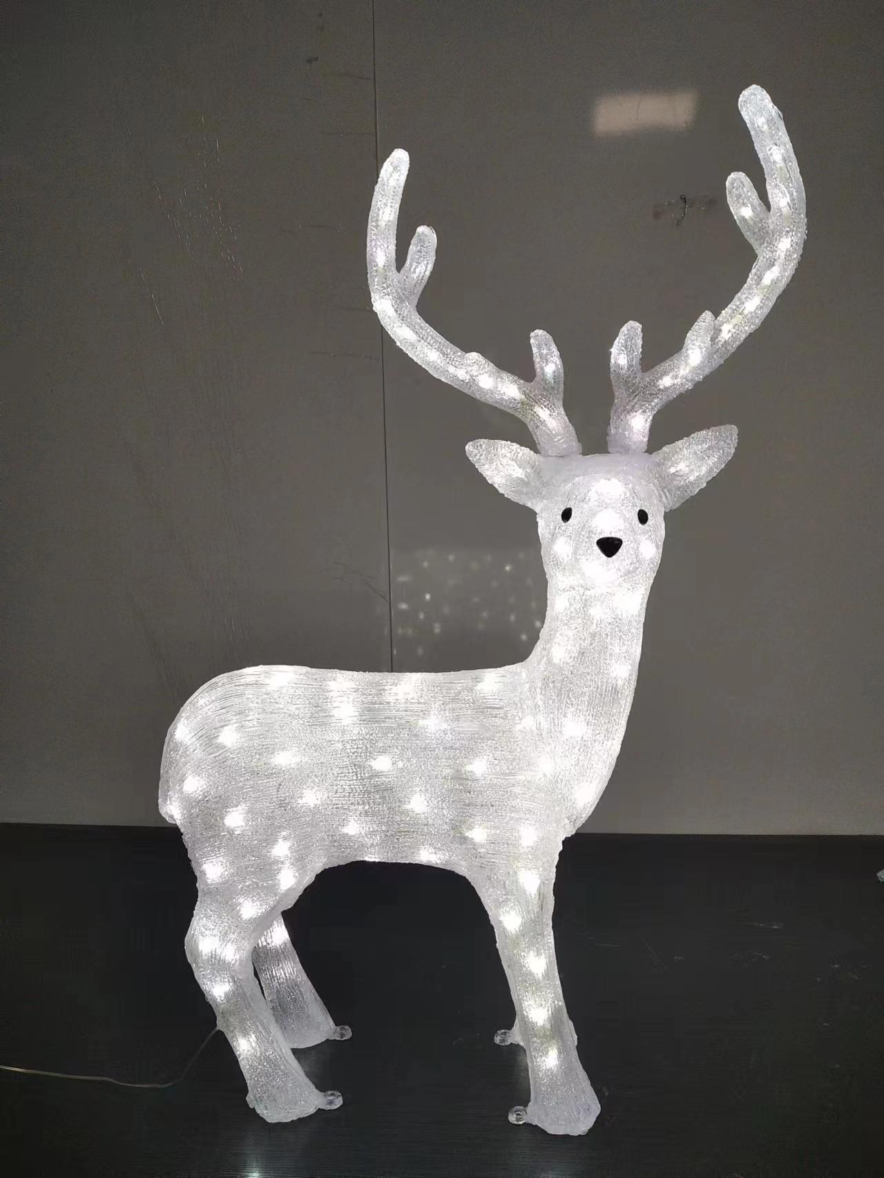 100厘米高的白色拉丝站立鹿形灯