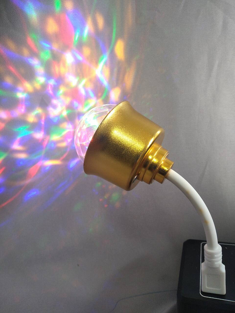 金色USB柔性手臂语音控制迷你环境夜灯和英语语音命令 - 可调节的卧室/托儿所/装饰照明