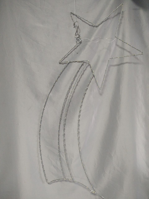 80厘米铁框流星LED灯 - 360温暖的白色铜线灯缠绕着迷人的室内/室外流星淋浴照明