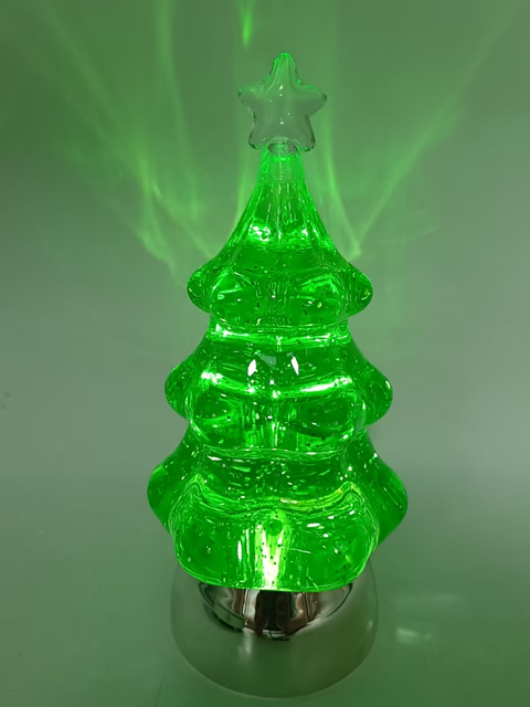 绿色透明的短圣诞树电镀银基地