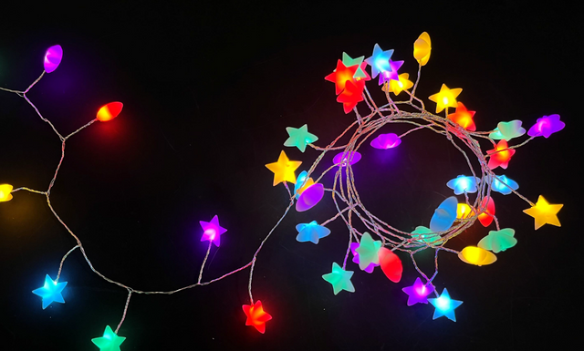 2米 TPE软胶星星/圆球灯串 40灯 3AA电池盒供电