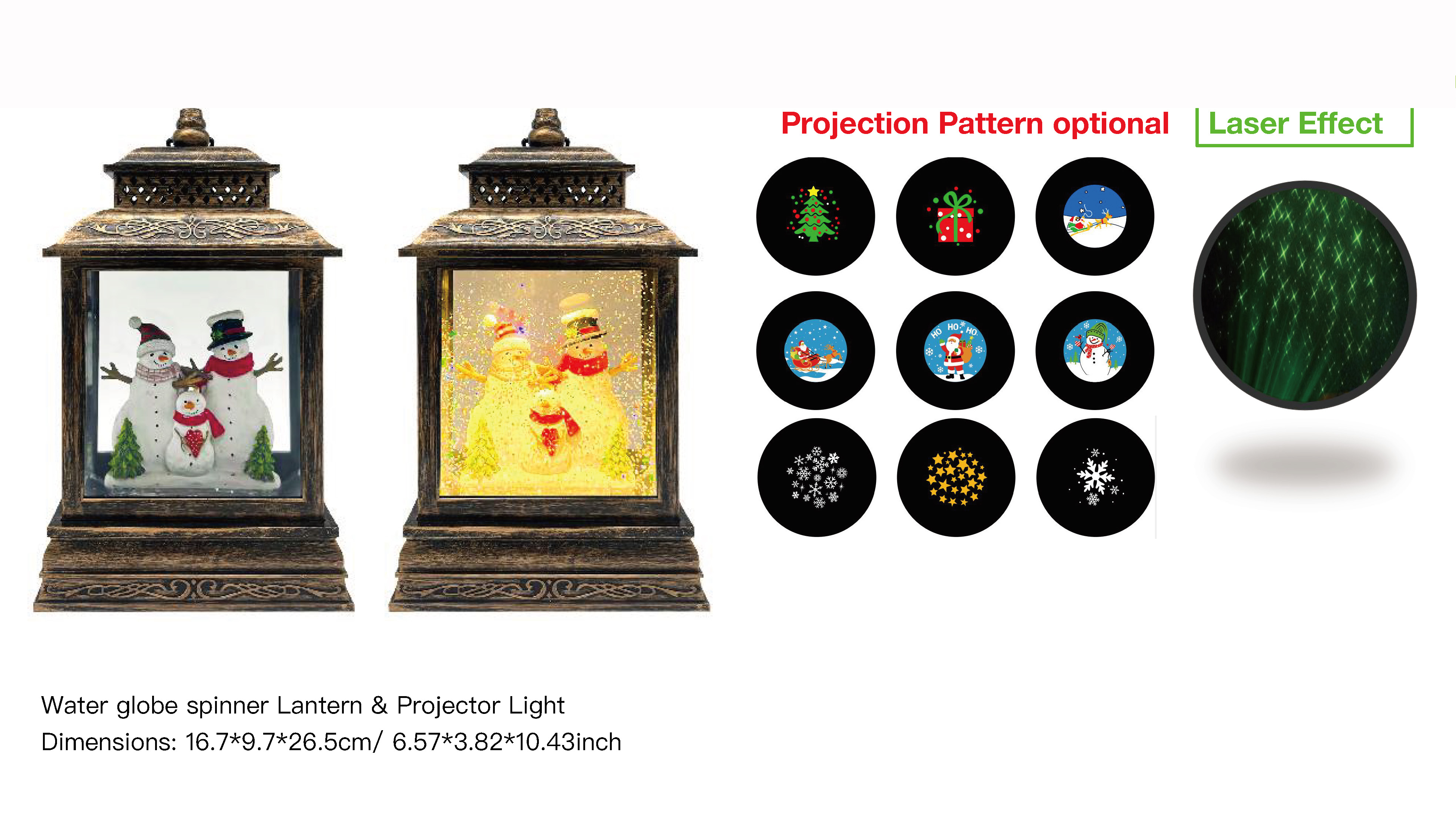 亚克力 提灯造型水灯 投影灯 雪人家庭 SR - 16