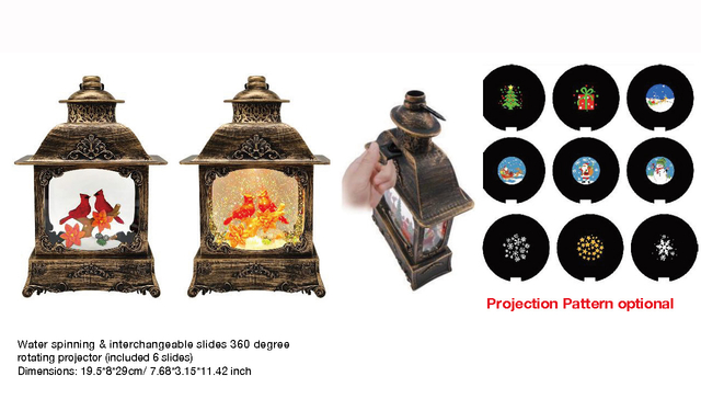 亚克力 提灯造型水灯 360度可视 两只知更鸟 SR-7