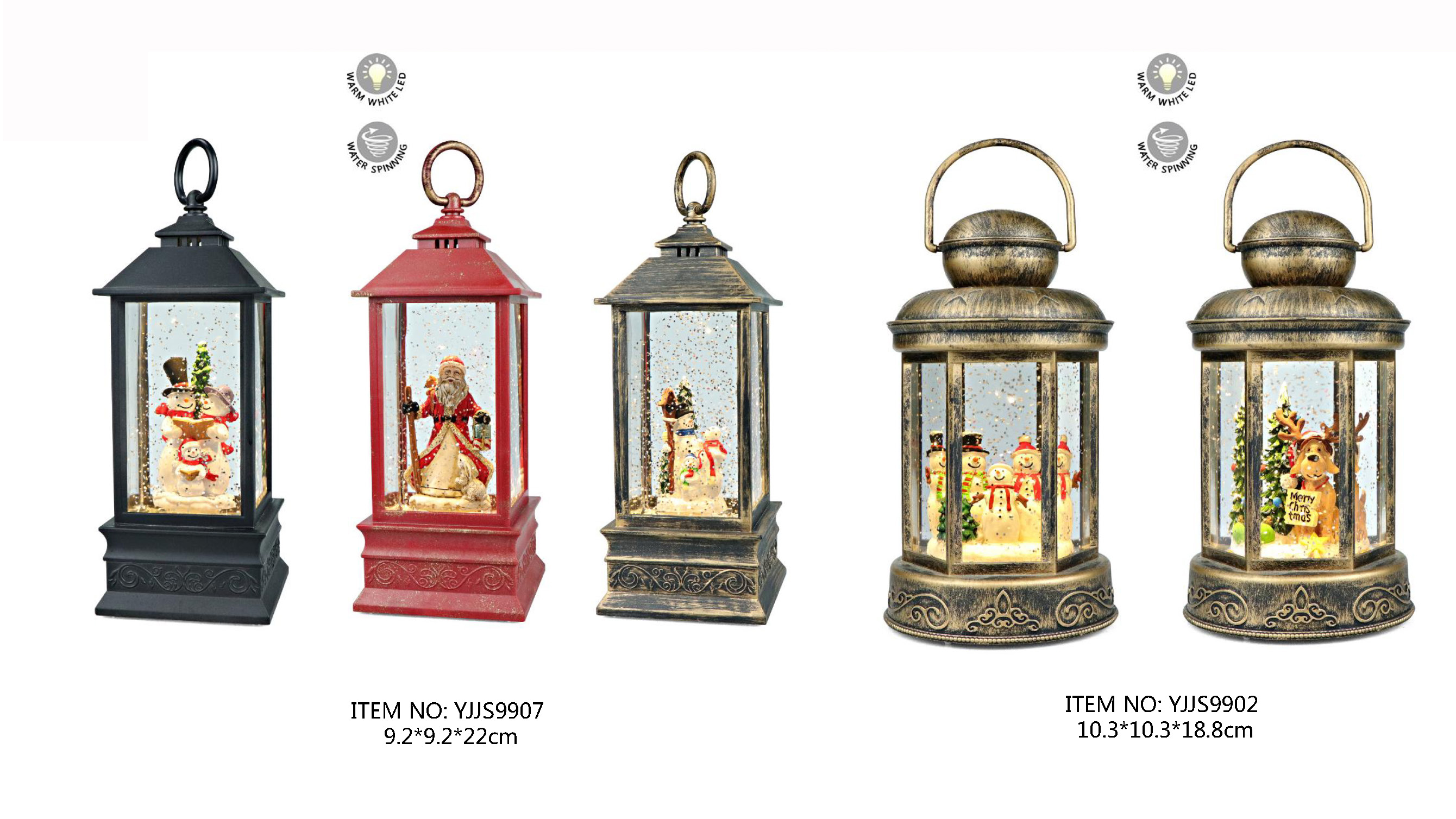 丙烯酸灯笼形水灯笼雪人合唱团/圣诞老人/驯鹿SJ -13