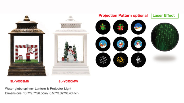 亚克力 提灯造型水灯 投影灯 圣诞老人和足球/雪人和礼品 SR - 24
