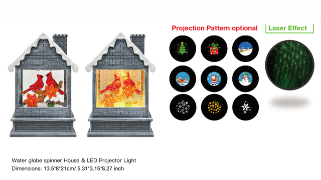 丙烯酸房屋形状水灯LED投影Robin SR-69