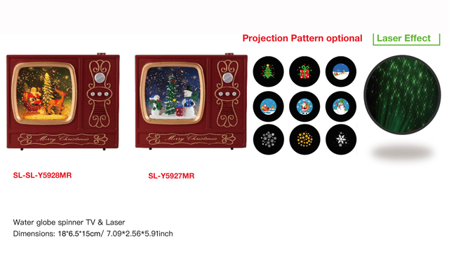 亚克力 电视造型水灯 圣诞老人和驯鹿/雪人 SR - 58