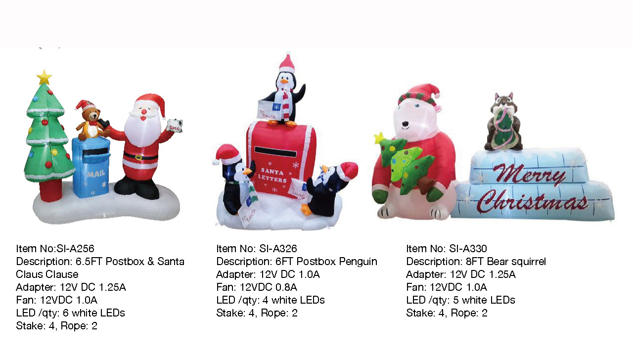  邮箱&圣诞老人&邮箱企鹅&熊松鼠充气灯