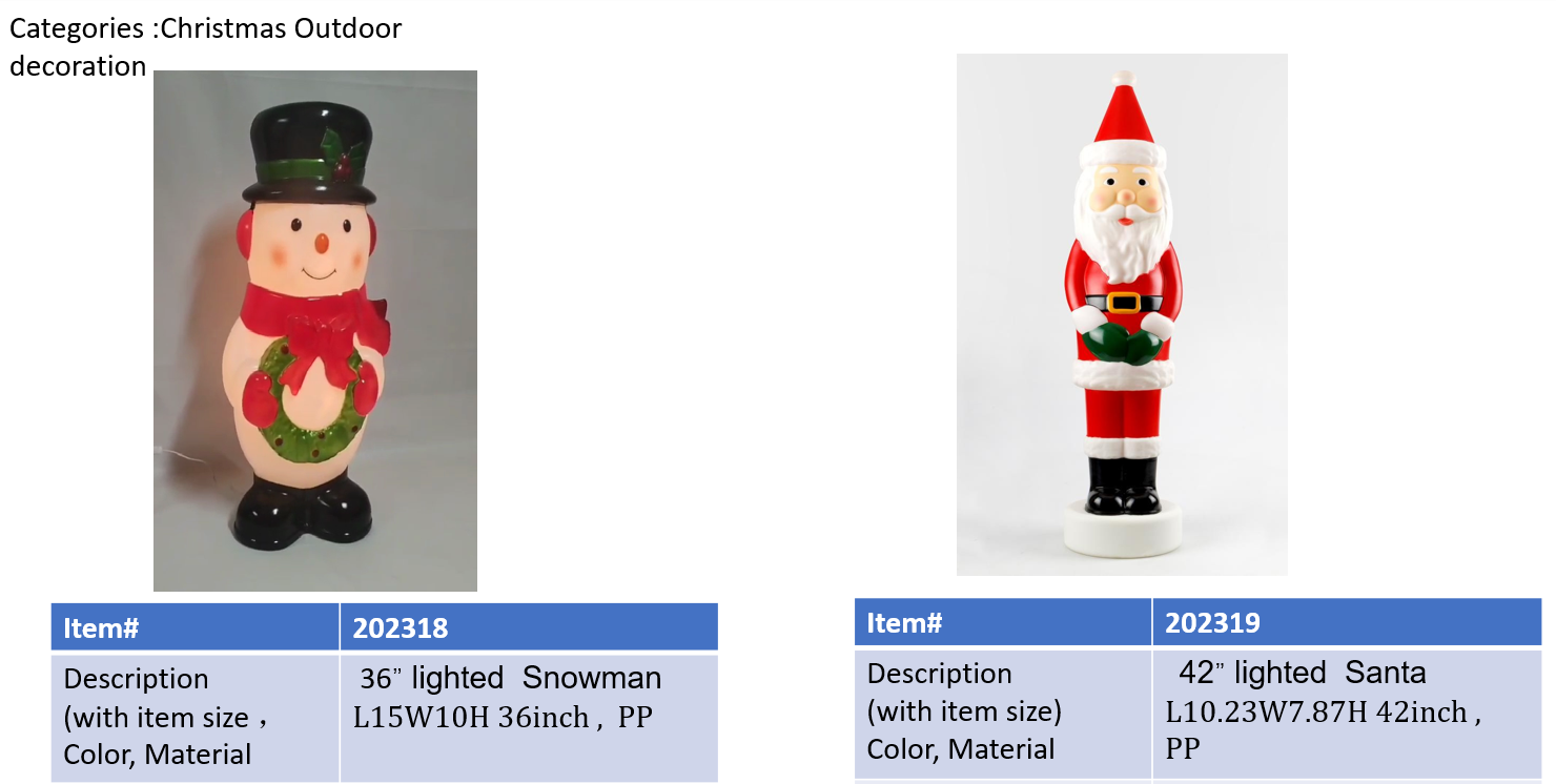 PE吹塑雪人/圣诞老人模具装饰 