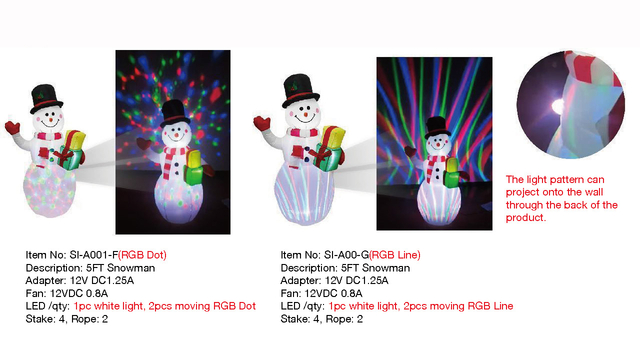 5英尺雪人充气灯