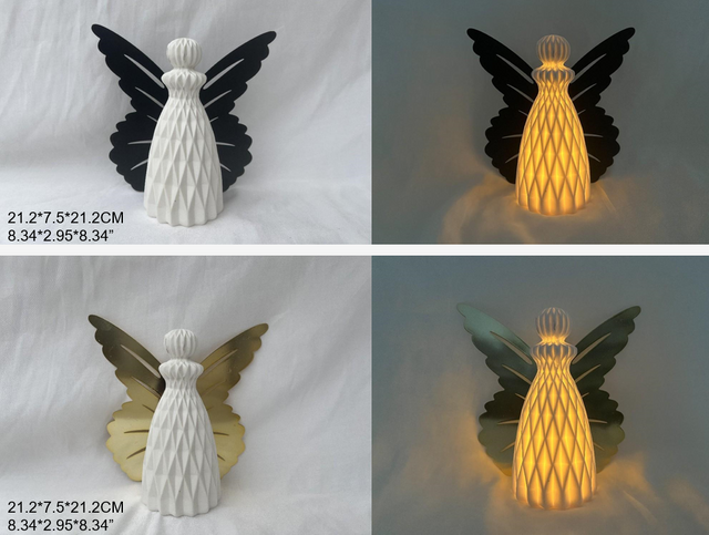 瓷质 三个带红/绿/白帽子的小圣诞老人 - 8