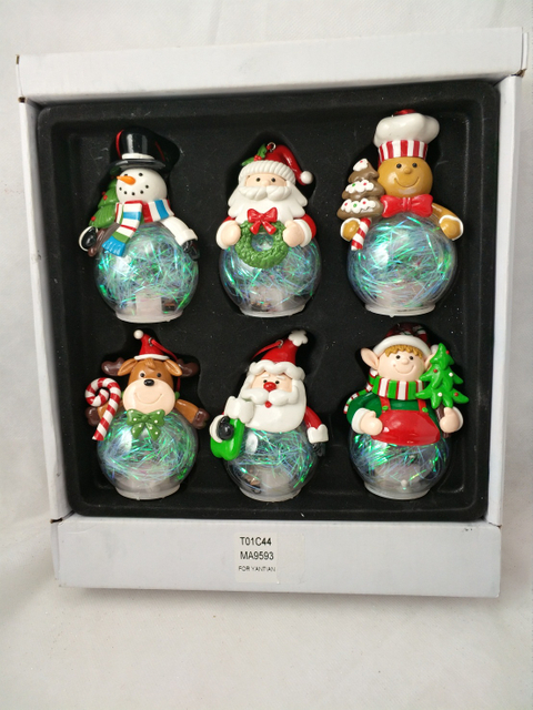 黏土造型 雪人 / 圣诞老人 / 姜饼人 / 驯鹿 球灯 暖白灯光 - 2