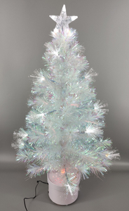 圣诞白色幻彩光纤树+顶星