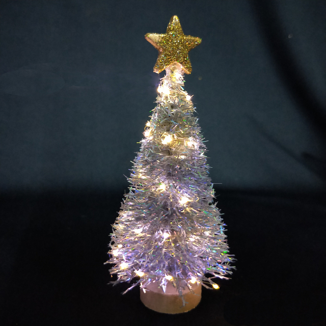 圣诞幻彩迷你树+闪光顶星