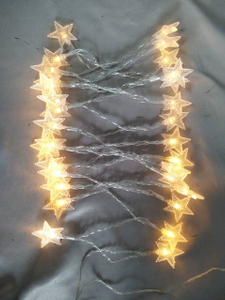 PS星形（虚线纹理）F5弦灯带有30个LED灯泡，8厘米的间距和240厘米的总长度，USB供电的8模式照明，用于节日装饰