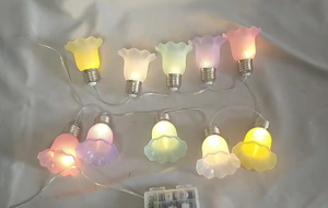 花形的8模式LED灯带透明AA*3电池盒-5颜色选项（粉红色/紫色/蓝绿色/白色/黄色）用于装饰照明