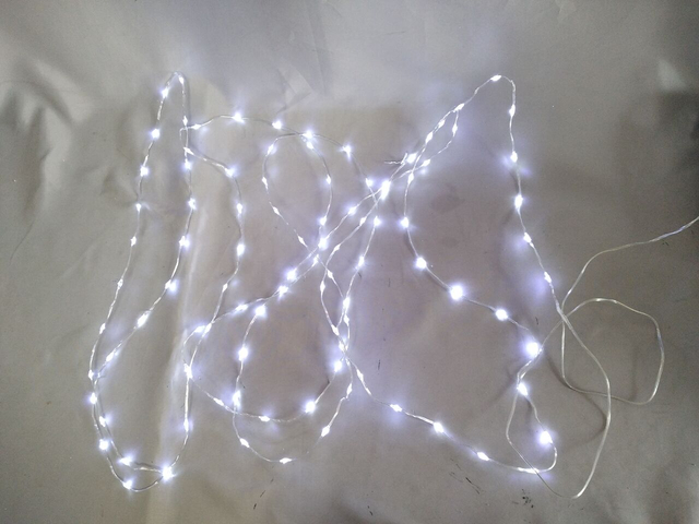 2核透明PVC电线白色LED弦乐灯 - 100 light USB供电，具有8个照明模式，用于多功能室内/室外装饰照明