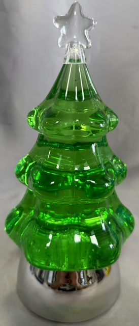 绿色透明的短圣诞树电镀银基地