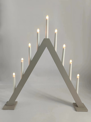 9 LED木制蜡烛桥灯