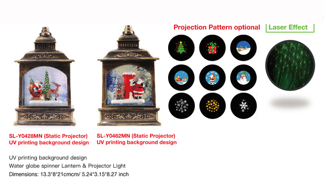 亚克力 提灯造型水灯 投影灯 圣诞老人和驯鹿 / 圣诞老人和邮箱 SR - 26