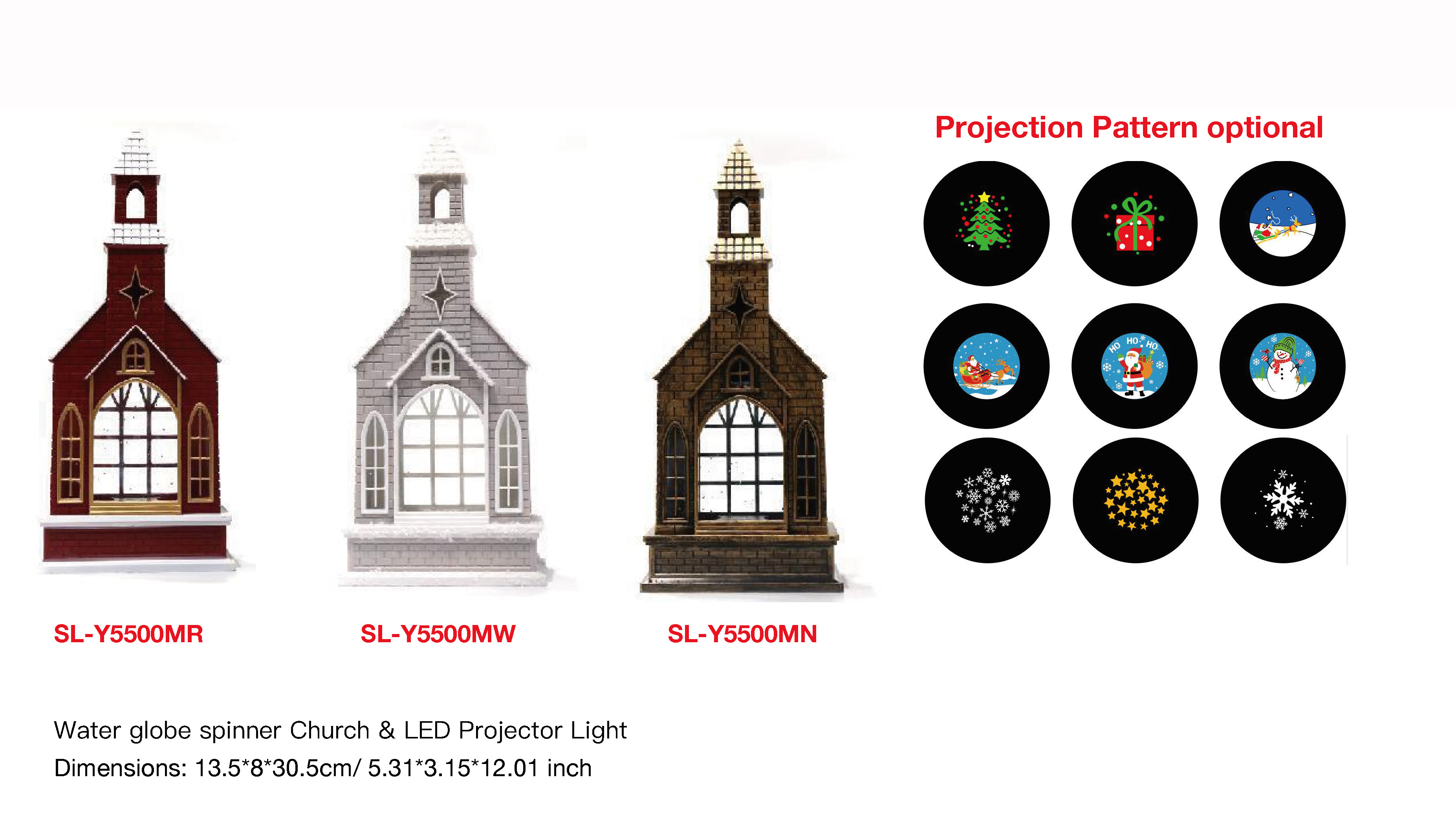 亚克力 教堂造型水灯 LED投影灯 白色/黑色 教堂 SR - 63