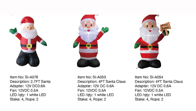 2.7英尺，4英尺圣诞老人充气灯