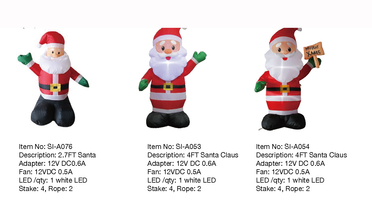 2.7英尺，4英尺圣诞老人充气灯