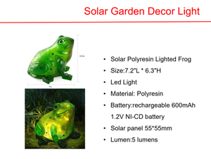 太阳能 LED 树脂发光青蛙