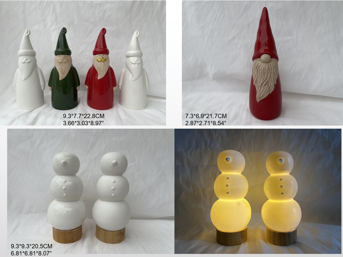 陶瓷小白/红猫头鹰灯 - 3