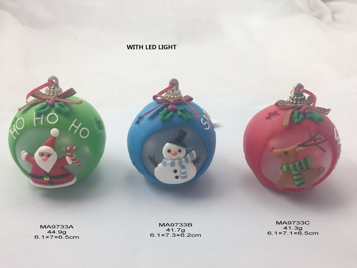 黏土造型 圣诞老人/雪人/驯鹿 LED 灯 - 3