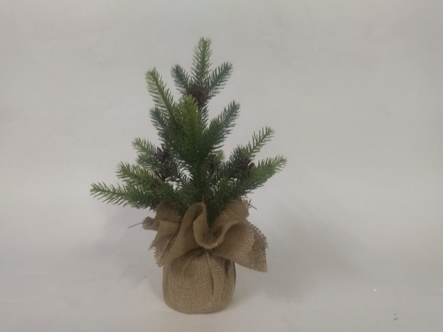 圣诞绿色迷你树 + 松果 