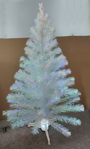 圣诞白色幻彩光纤树