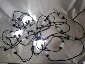 10灯的白色闪光灯闪光灯灯 - 1.5m电缆，带40厘米的灯泡间距，聚会/事件的高强度闪烁效果