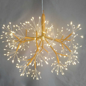 悬挂烟花灯（直径30厘米的烟火头设计）带有橘橙树枝，聚会/活动的节日装饰灯/室内氛围