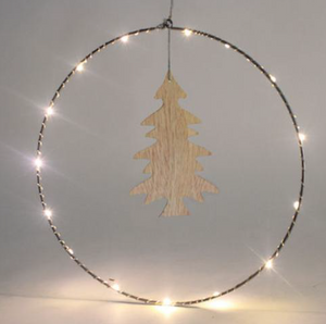 30厘米的LED环，带有木材